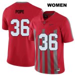 Women's NCAA Ohio State Buckeyes K'Vaughan Pope #36 College Stitched Elite Authentic Nike Red Football Jersey WZ20A10WC